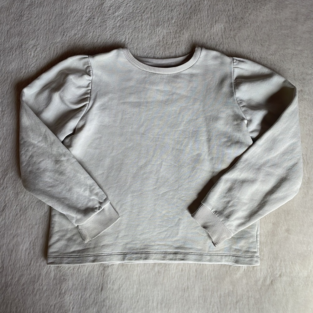 Zara | Light Beige Oat Puff Sleeve Sweatshirt | 8